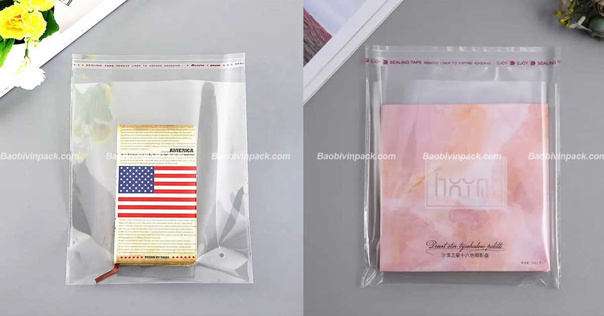 Mẫu túi băng keo dán miệng tự hủy đẹp