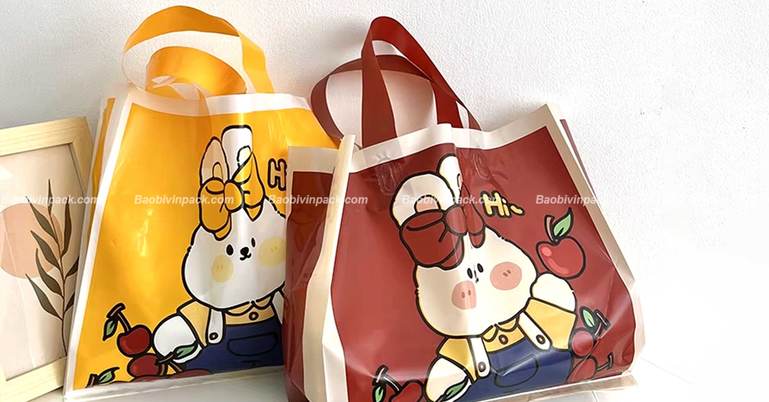 Hình ảnh một số mẫu túi ép quai xếp đáy PE