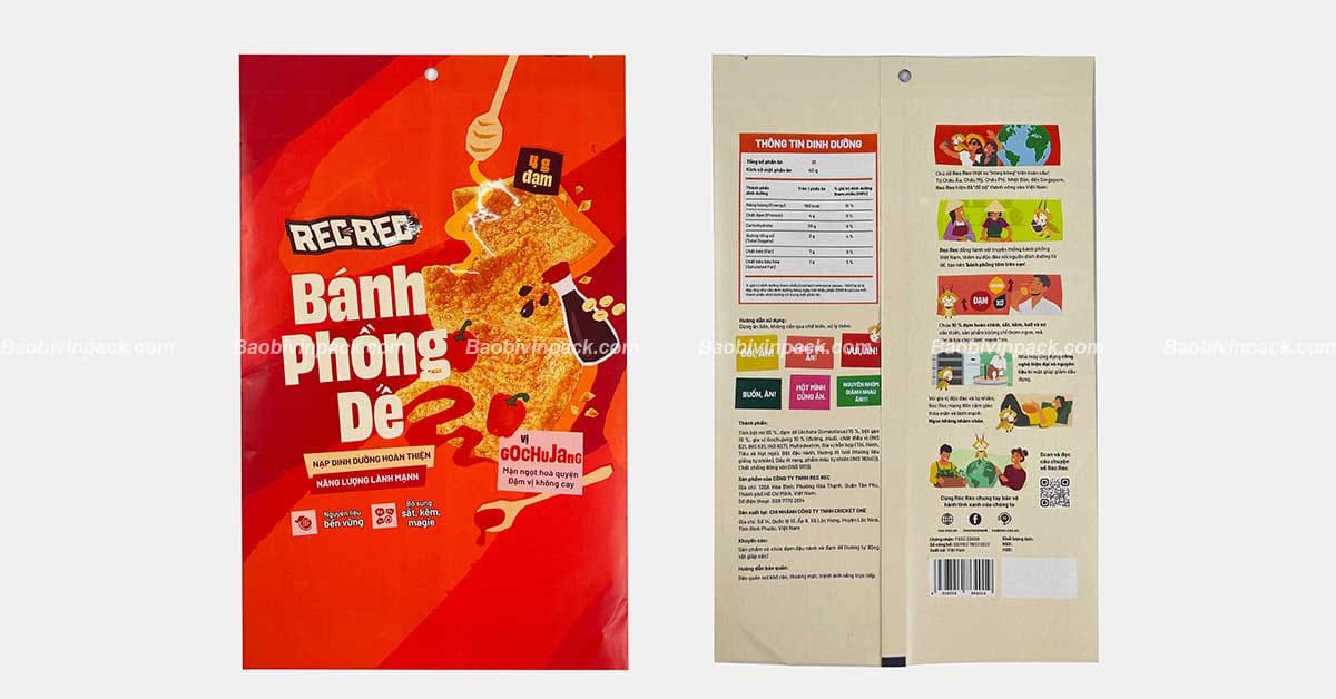 Một số mẫu bao bì bánh tráng phổ biến