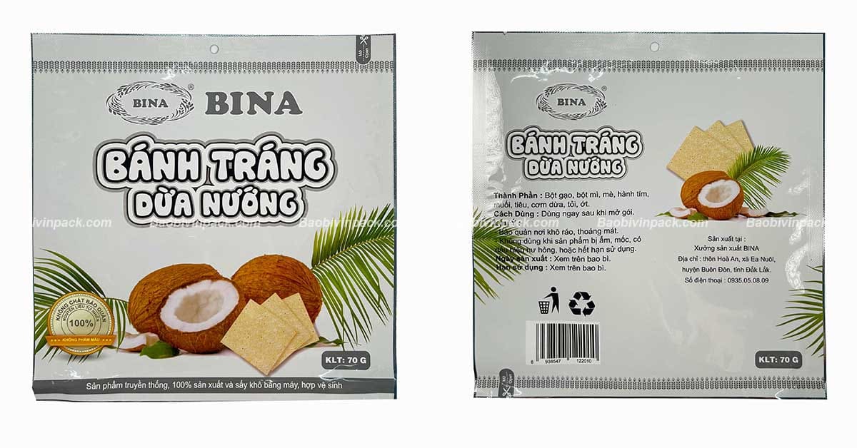 Một số mẫu bao bì bánh tráng phổ biến