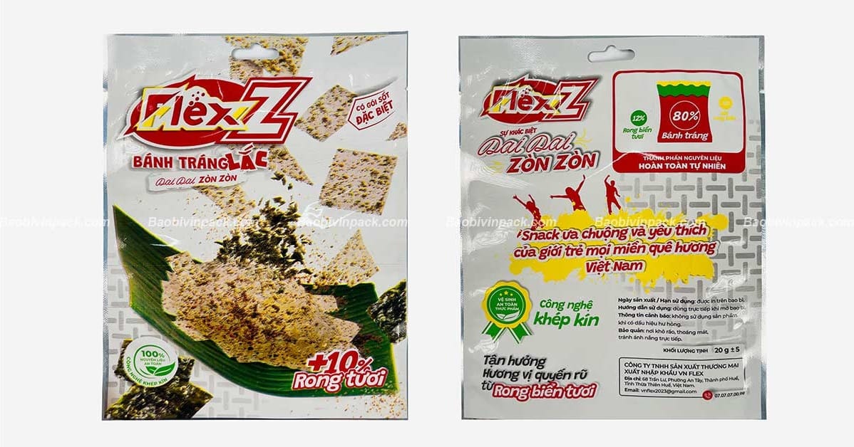 Một số mẫu bao bì bánh tráng phổ biến