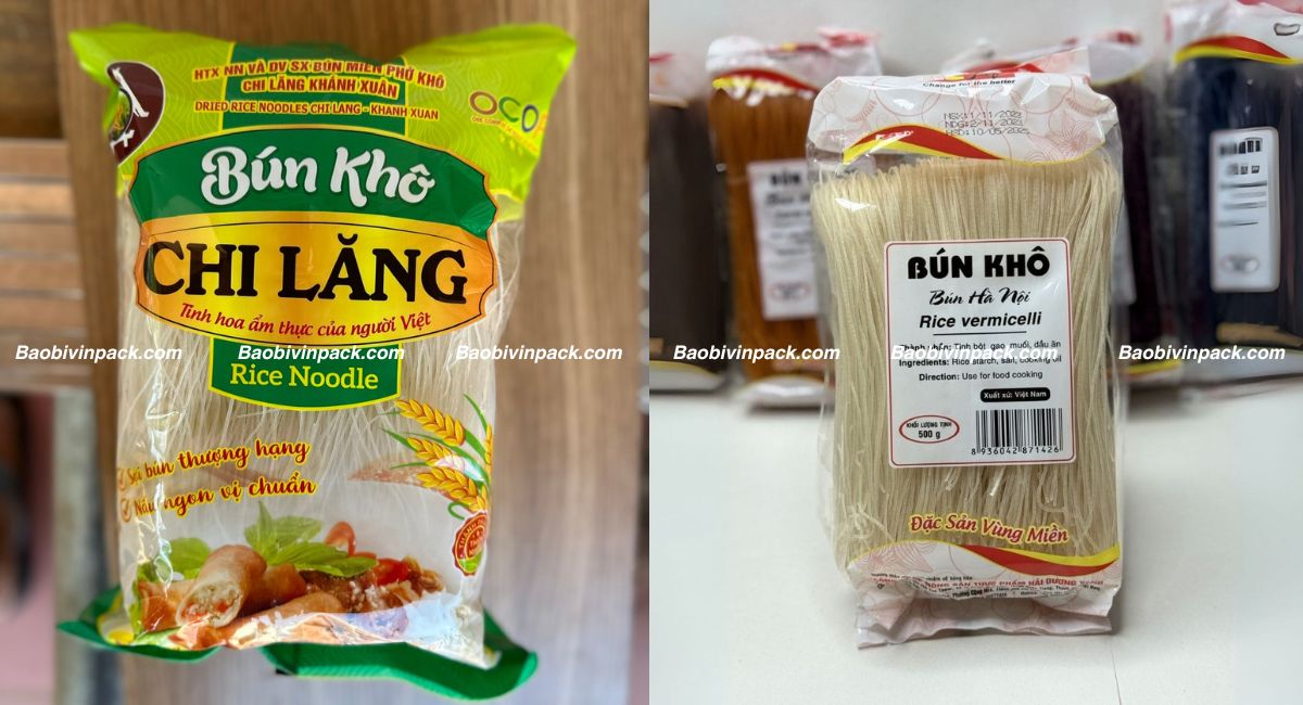 Mẫu bao bì bún khô