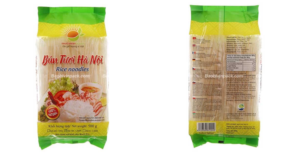 Một số mẫu bao bì bún tươi