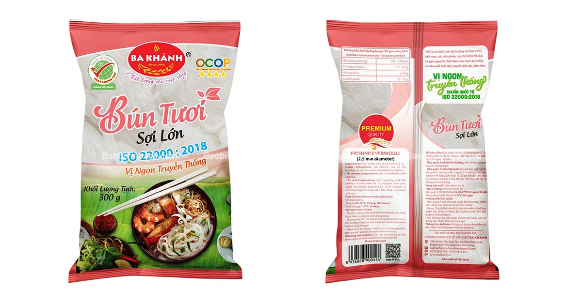 Bao bì bún tươi Vinpack