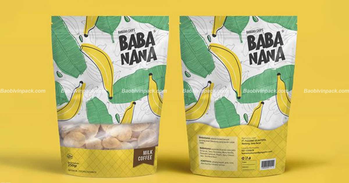 Một số mẫu bao bì chuối sấy tại Vinpack