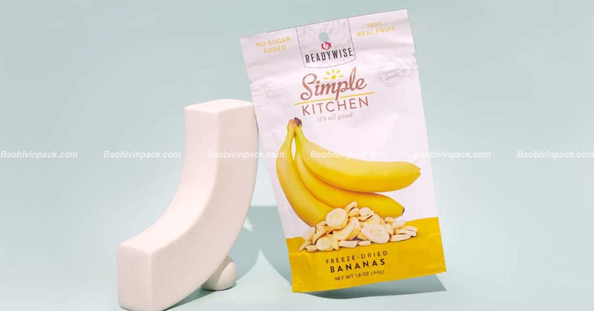 Một số mẫu bao bì chuối sấy tại Vinpack
