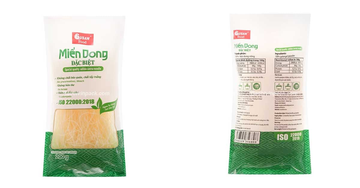 Chất liệu của bao bì đựng miến khô