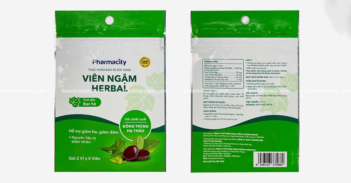 Kích thước bao bì dược phẩm