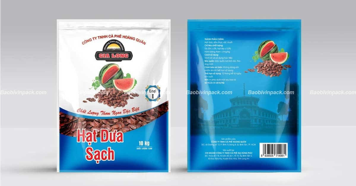 Kiểu dáng bao bì hạt dưa