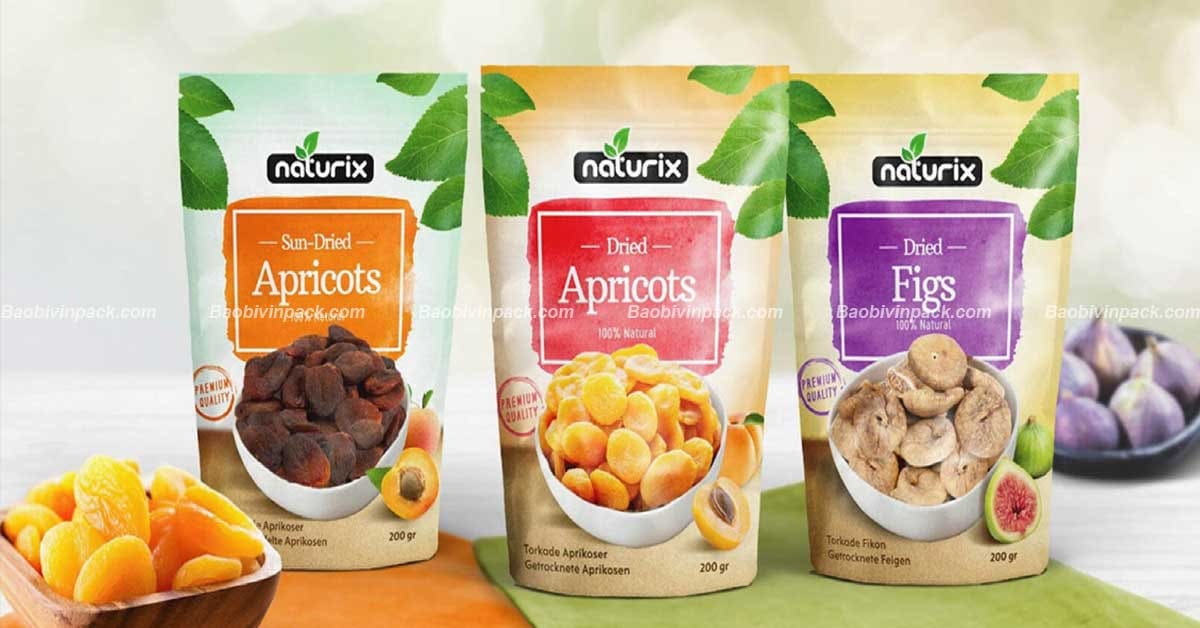 Các mẫu bao bì trái cây sấy đẹp, ấn tượng