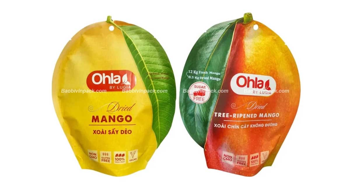 Kích thước bao bì xoài sấy dẻo