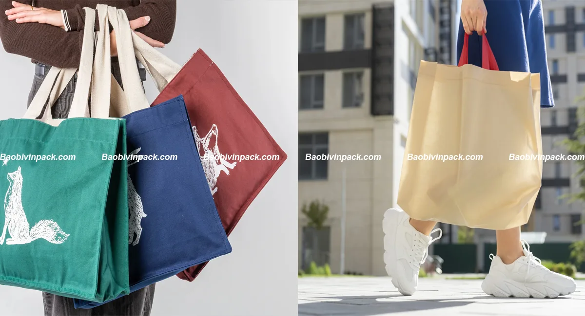 Chất liệu túi vải đựng quần áo vải không dệt, vải canvas