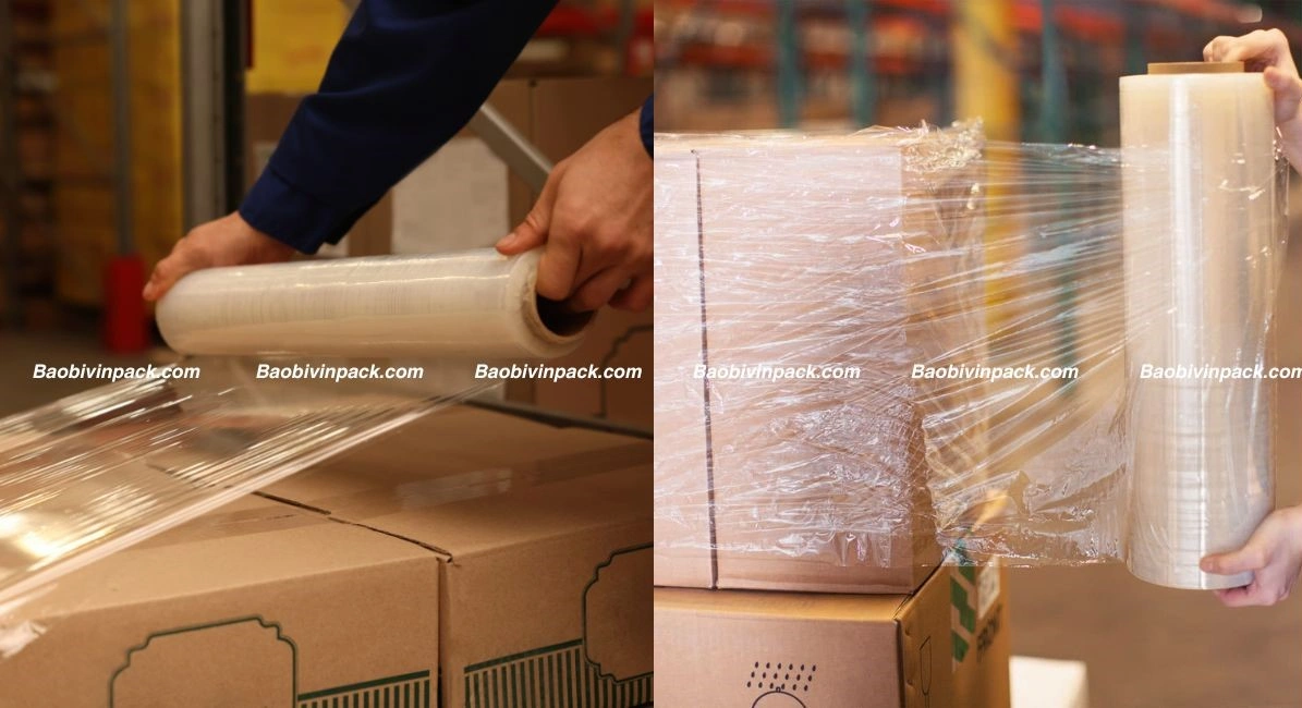 Màng PE quấn pallet bằng tay