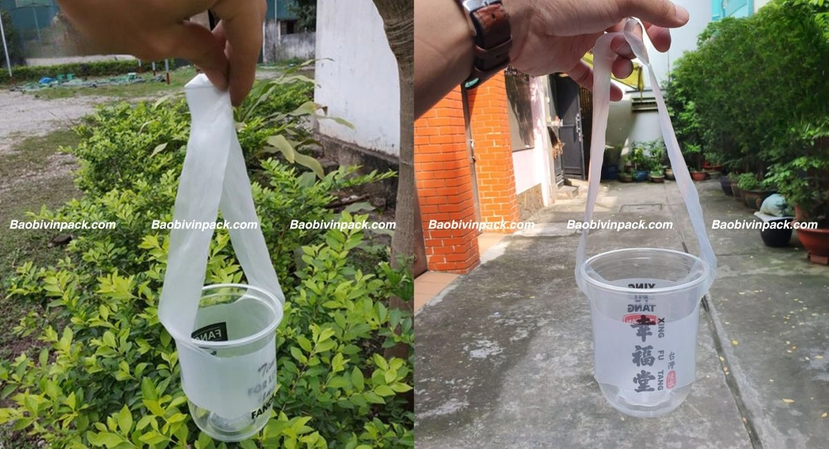 Mẫu túi chữ T đựng ly trơn