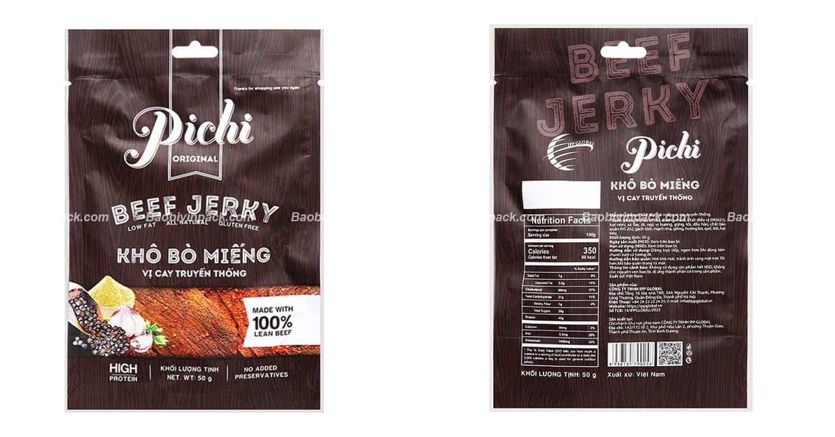 Màu sắc bao bì khô bò