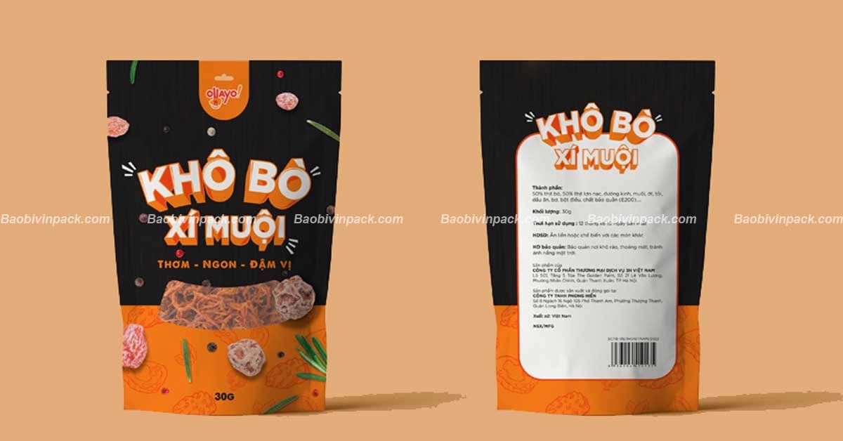 Một số mẫu bao bì khô bò đẹp