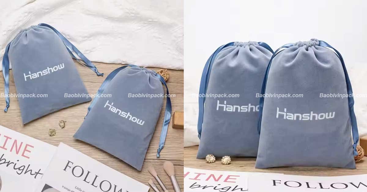 Túi vải nhung dây rút - 9