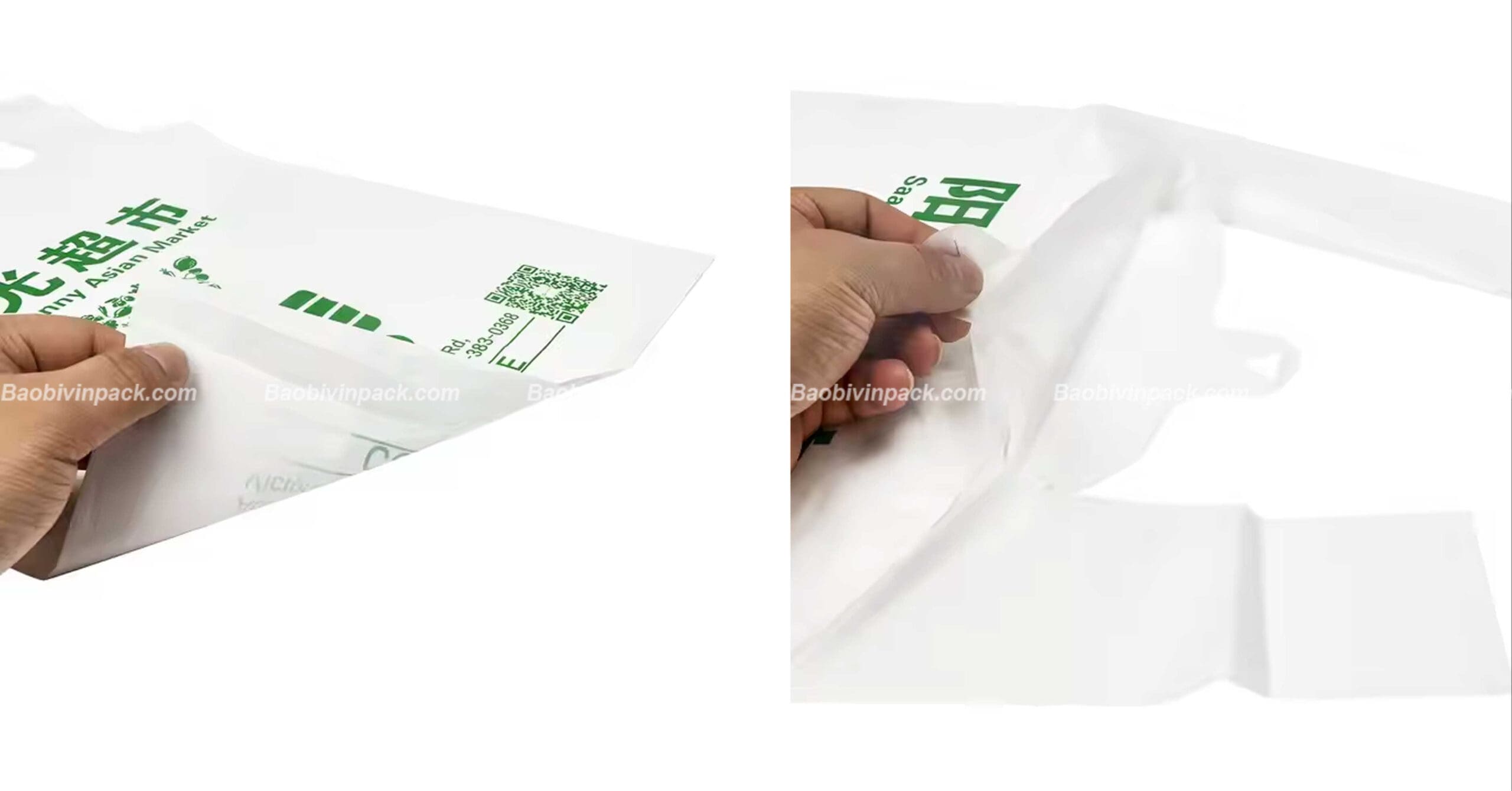 Một số mẫu túi xốp 2 quai PE