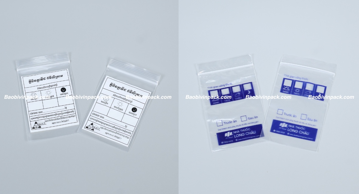 Túi zip chỉ trắng đựng thuốc