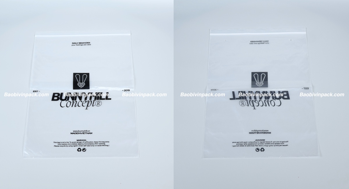 Túi zip chỉ trắng