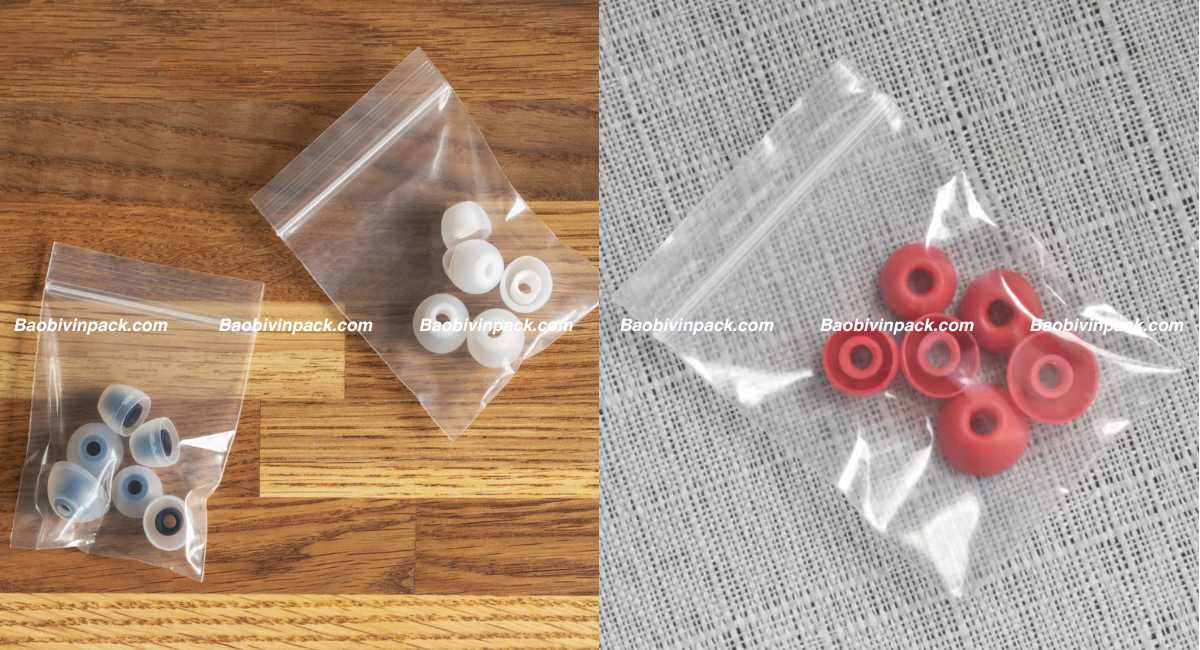 Túi zip chỉ trắng đựng phụ kiện