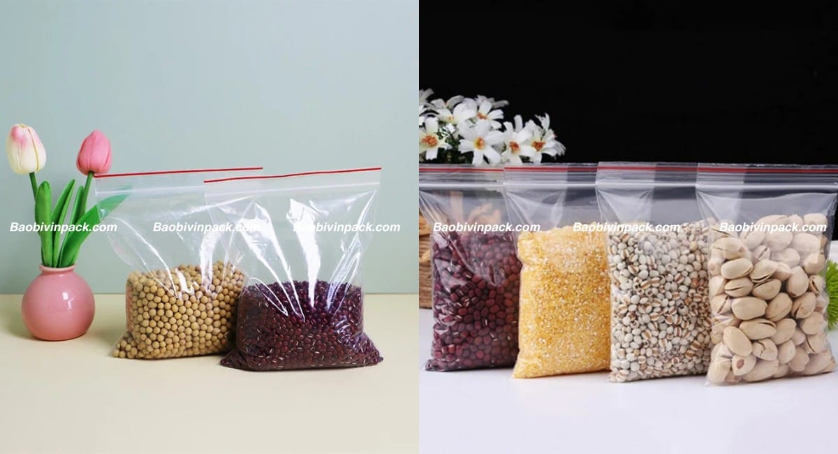 Túi zipper chỉ đỏ