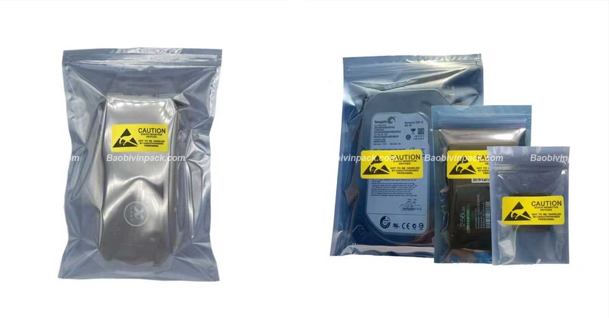 Một số hình ảnh về túi zipper chống tĩnh điện phổ biến trên thị trường