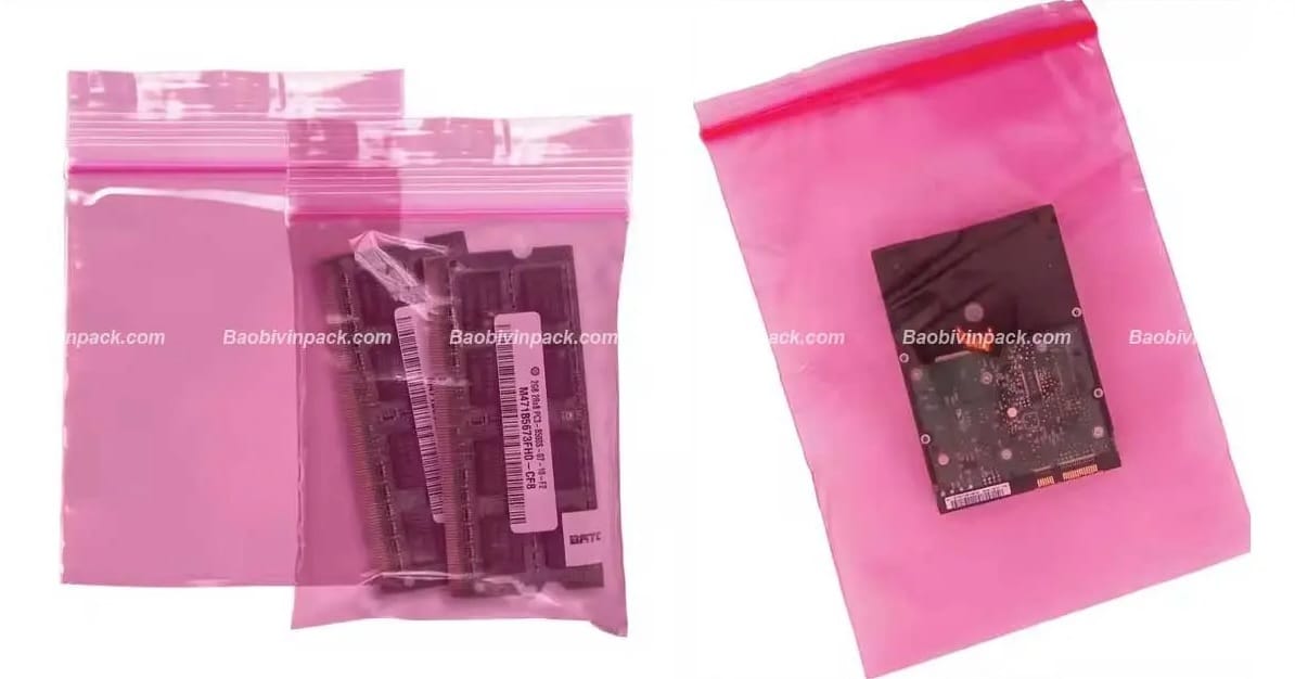 Một số hình ảnh về túi zipper chống tĩnh điện phổ biến trên thị trường