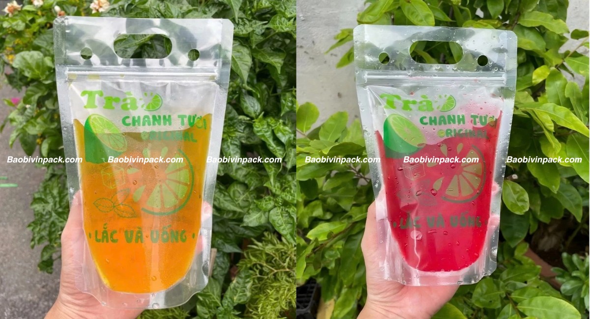 Túi zipper 2 mặt trong đựng trà chanh