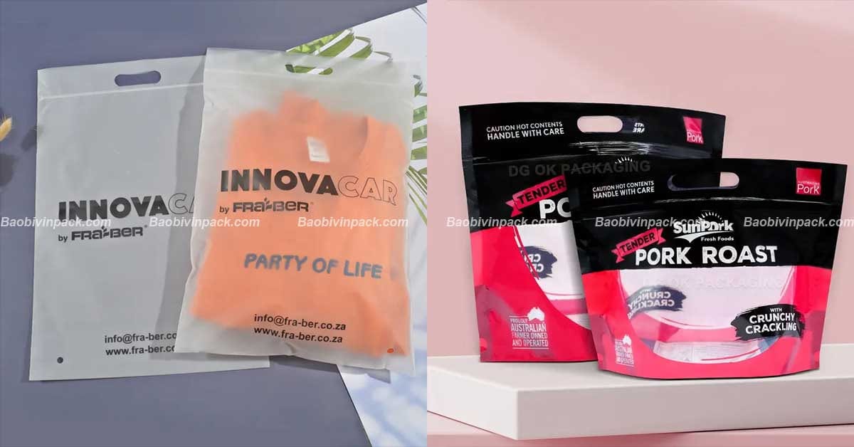 Chất liệu làm túi zipper quai xách đục lỗ xoài