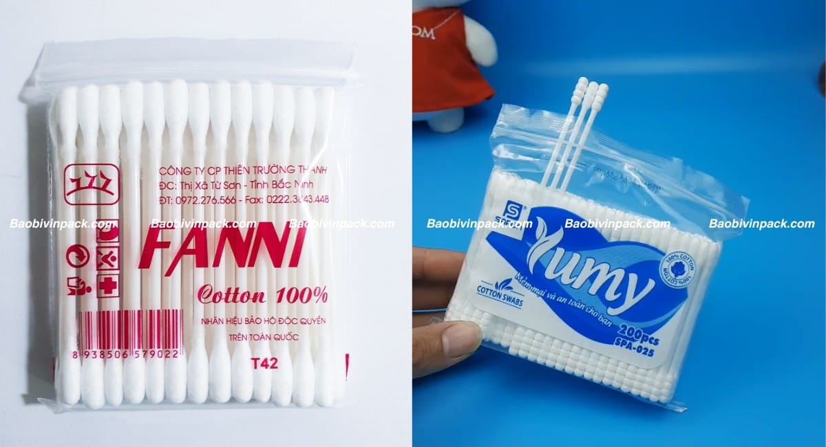 Túi zipper đựng tăm bông