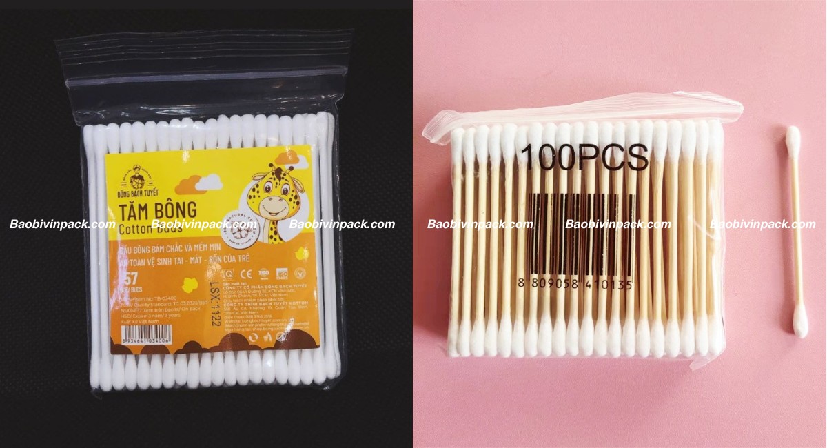 Túi zipper đựng tăm bông