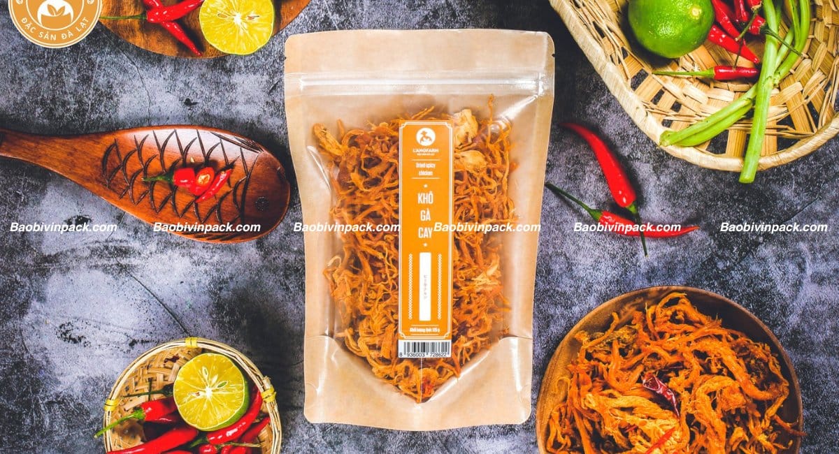 Túi zipper giấy đựng khô gà