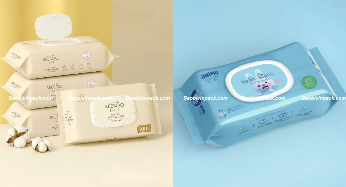 Bao bì khăn ướt giúp duy trì độ ẩm, ngăn vi khuẩn xâm nhập.