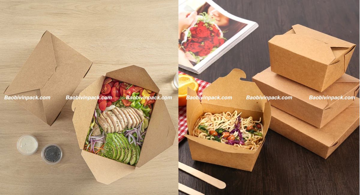 Hộp giấy thực phẩm nắp gài chéo
