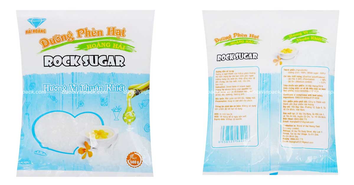 Màu sắc bao bì túi đựng đường