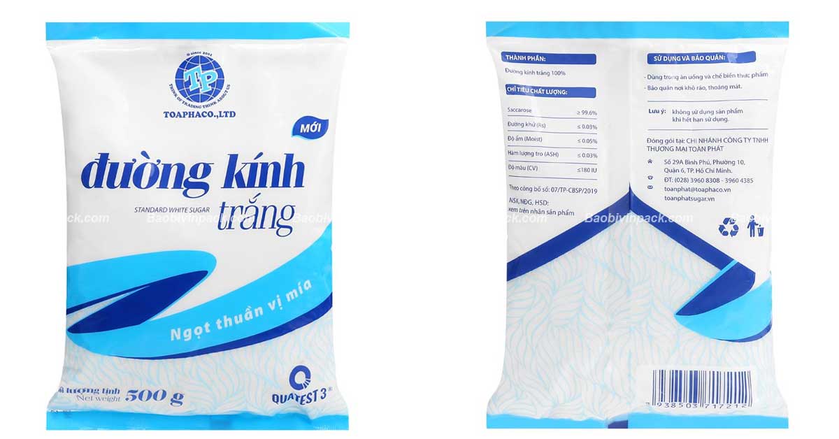 Kiểu dáng túi đựng đường