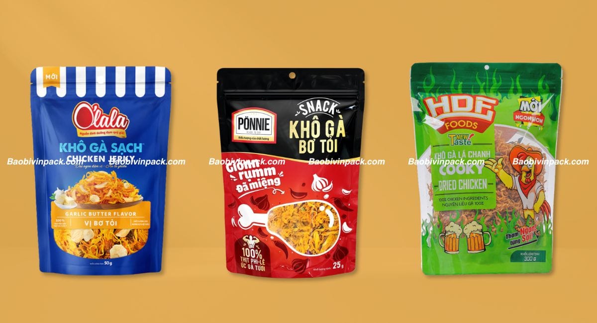 Mẫu thiết kế túi đựng khô gà