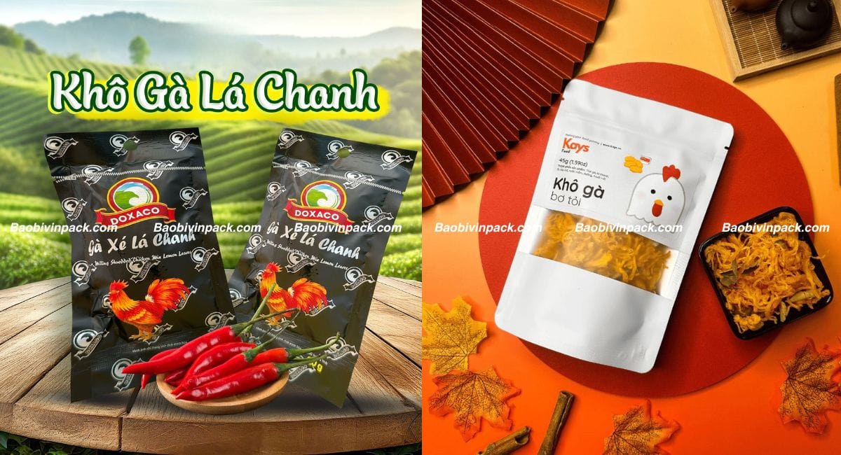 Mẫu thiết kế túi đựng khô gà