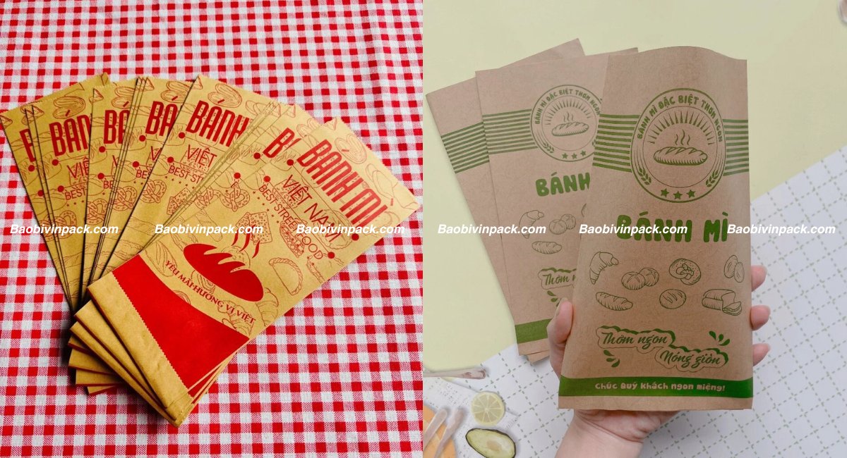 Túi giấy kraft đựng bánh mì