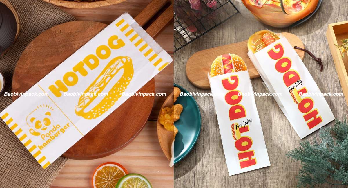 Túi giấy đựng bánh mì hotdog