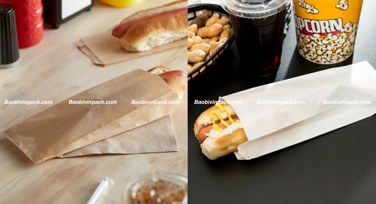túi giấy đựng bánh mì hotdog