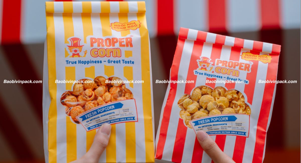 túi giấy đựng bắp rang bơ