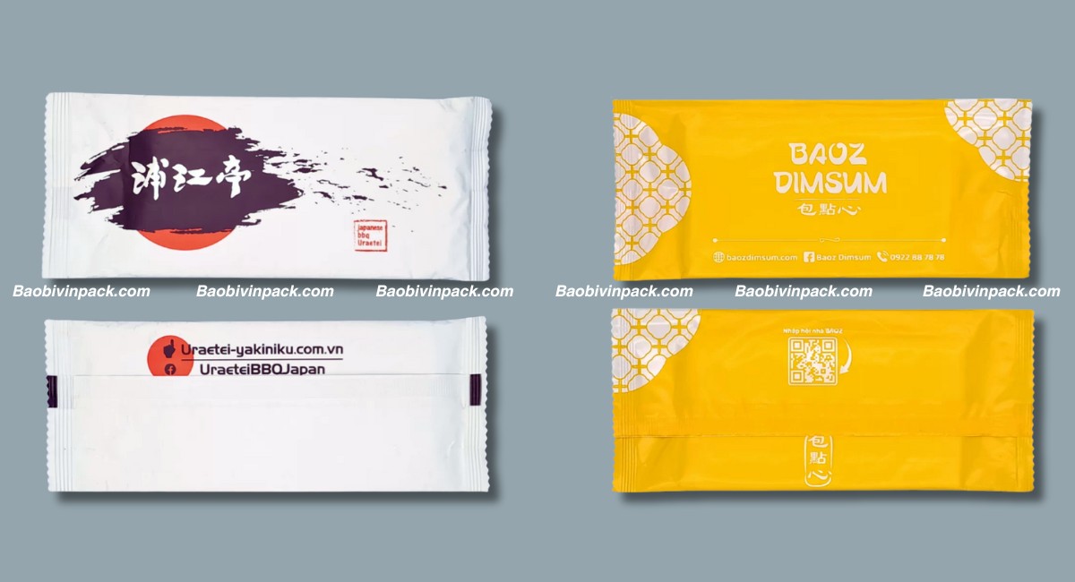 Bao bì khăn lạnh được sử dụng phổ biến tại quán ăn, nhà hàng, khách sạn,...