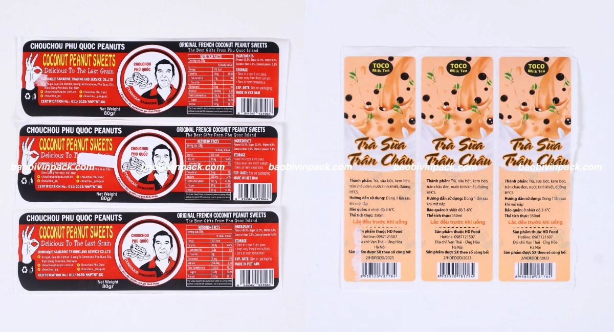 Mẫu tem giấy thiết kế đẹp ngành thực phẩm