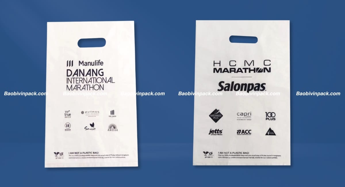 Túi hột xoài tự hủy in ấn đẹp.