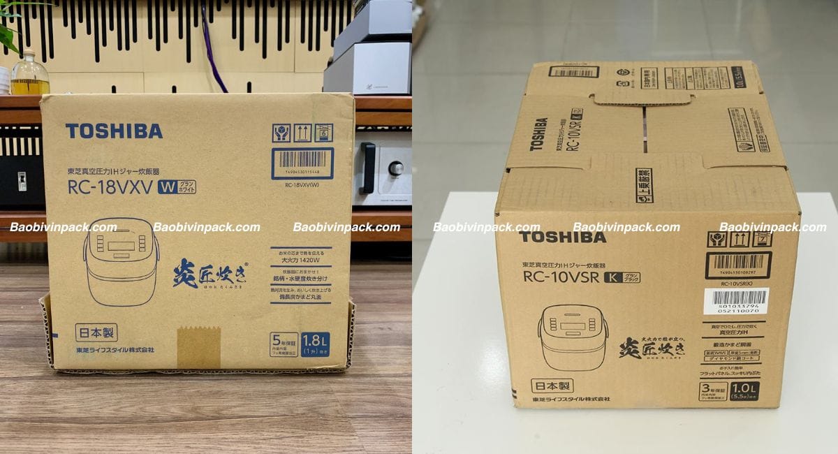 In thùng carton đựng dụng cụ nhà bếp