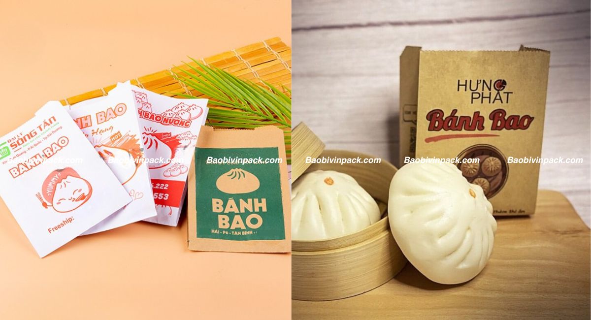 In túi giấy đựng bánh bao