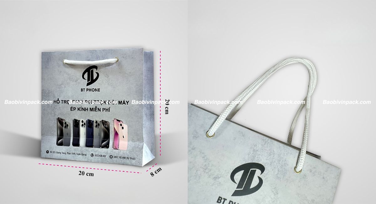 Mẫu túi giấy đựng điện thoại