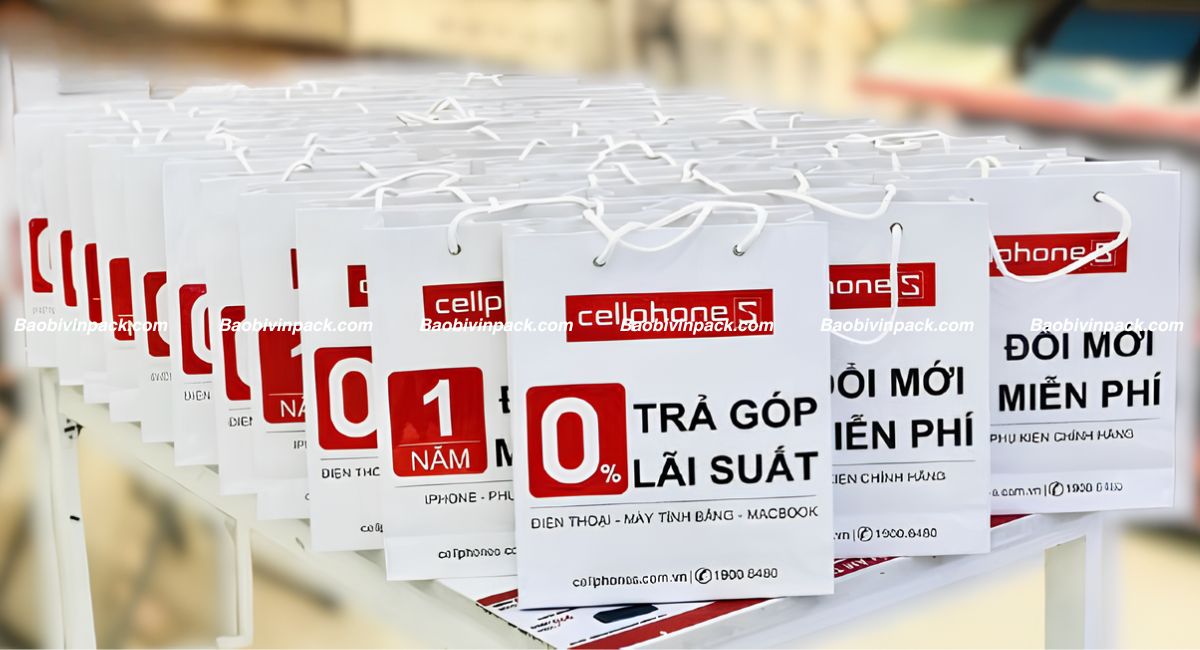 Mẫu túi giấy đựng điện thoại